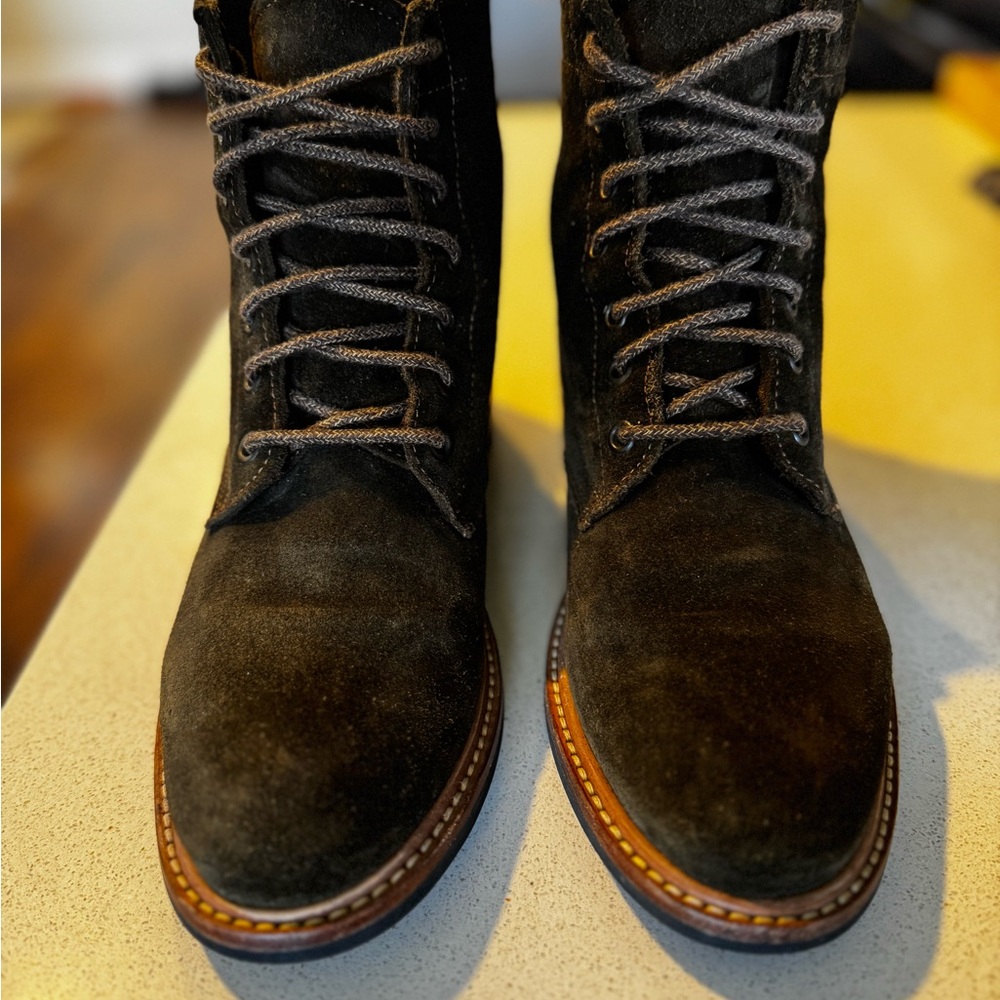 Women’s Nisolo All-Weather Amalia Lace Up Suede Leather Boots 8.5 Dark Olive - Picture 3 of 8